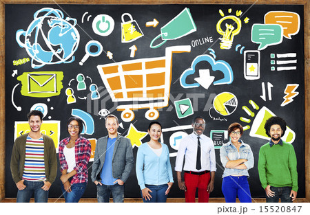 Diversity Casual People Online Marketing Professional Team Conce 15520847
