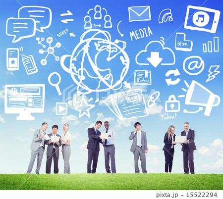 Business People Global Media Technology Discussion Concept Business People Global Media Technology Discussion Concept 15522294