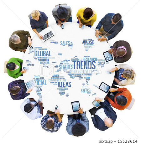 Trends World Map Marketing Ideas Social Style Concept 15523614
