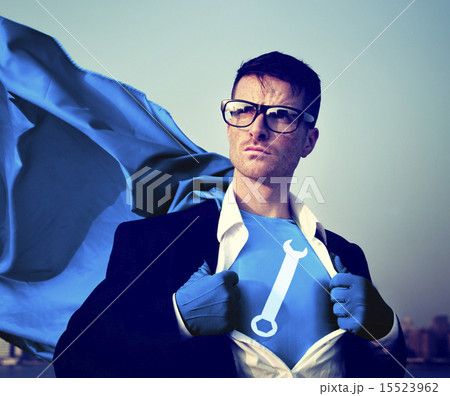 Wrench Strong Superhero Success Professional Empowerment Stock C 15523962