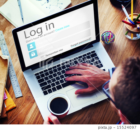 Business Man Account LogIn Security Protection Concept Business Man Account LogIn Security Protection Concept 15524097