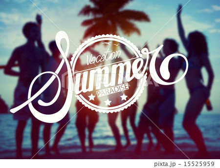 Silhouettes of People Partying : "Vacation Summer Paradise" 15525959