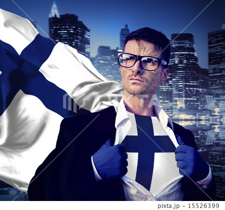 Businessman Superhero Country Finland Flag Culture Power Concept Businessman Superhero Country Finland Flag Culture Power Concept 15526399