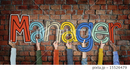 Manager Leader Head Hands Hold Bricks Wall Concept 15526479