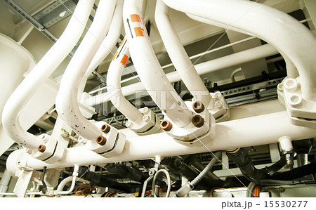 Ship pipe, main engine - engineering interior Ship pipe, main engine - engineering interior 15530277