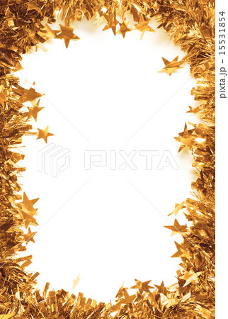 Christmas Gold Tinsel as a border isolated Christmas Gold Tinsel as a border isolated 15531854