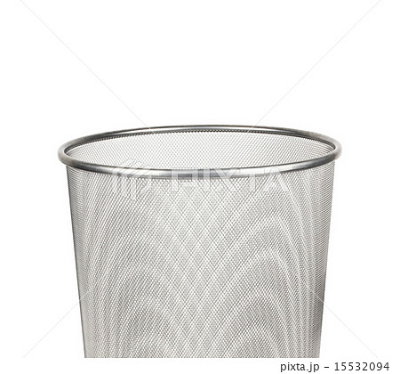 iron trash bin isolated on white 15532094