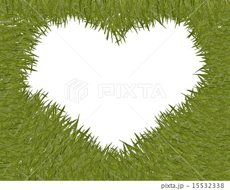 green grass with heart shape frame 15532338