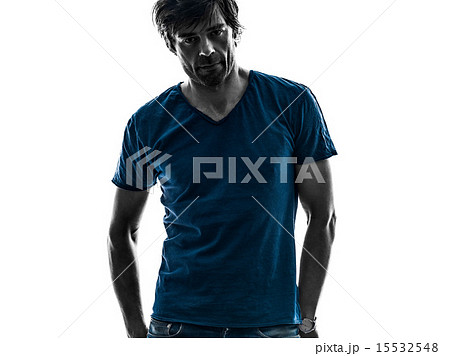 handsome stylish stubble man portrait serious blank expression   15532548