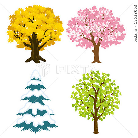 樹木 四季のイラスト素材