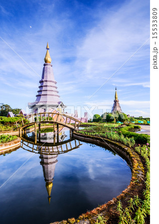 Two pagoda on the top in an Inthanon mountain,  15533809