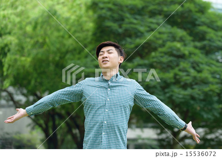 Chinese student with open arms 15536072
