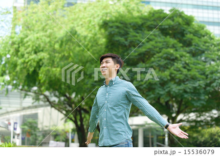 Chinese student with open arms 15536079