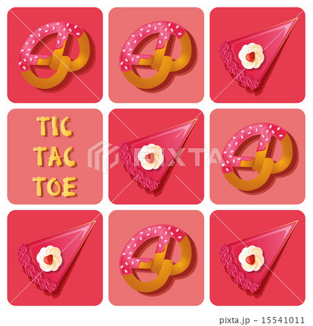Tic-Tac-Toe of cake and pretzel Tic-Tac-Toe of cake and pretzel 15541011