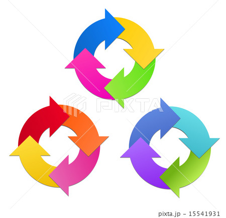 Arrows in Circle in 3 Colors Sets 15541931