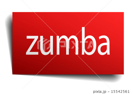 zumba red paper sign on white background 15542561