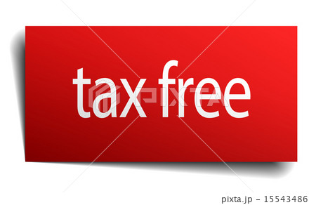 tax free red paper sign on white background 15543486
