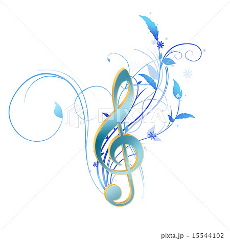 Treble Clef Music Concert Flower Arrangement Stock Illustration