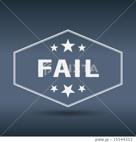 fail hexagonal white vintage retro style label 15544352