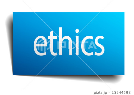ethics blue paper sign on white background ethics blue paper sign on white background 15544598