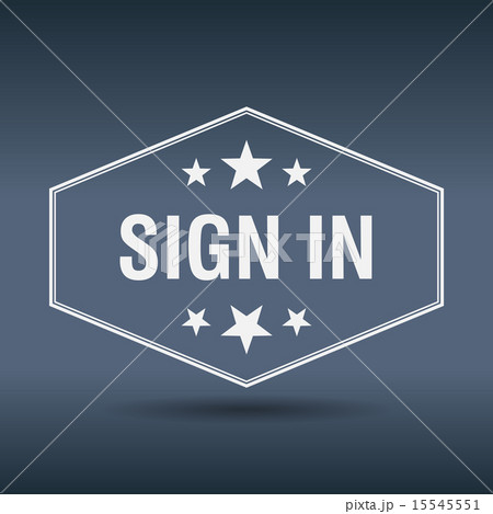 sign in hexagonal white vintage retro style label 15545551