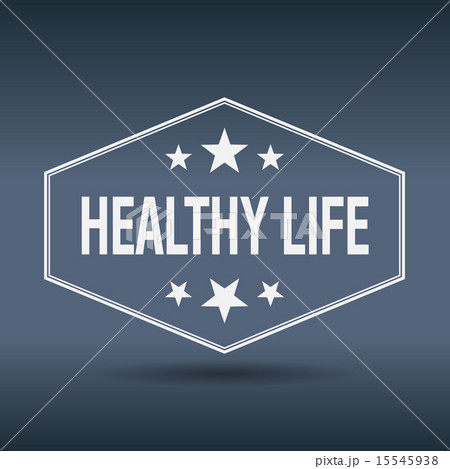 healthy life hexagonal vintage retro style label healthy life hexagonal vintage retro style label 15545938
