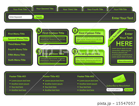 Set of website elements with menu, banners Set of website elements with menu, banners 15547057