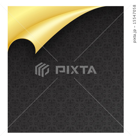 Black Paper with Vintage Texture and Curled Corner 15547058