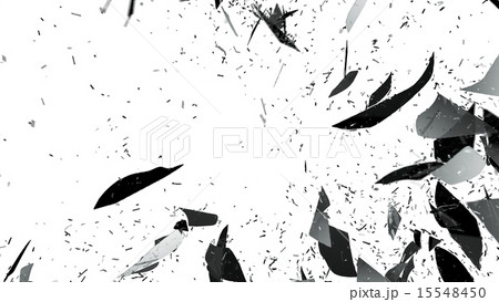 Broken glass on white with motion blur 15548450