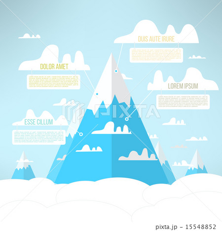 Mountains in the clouds tourism infographic simple light design. Vector illustration 15548852