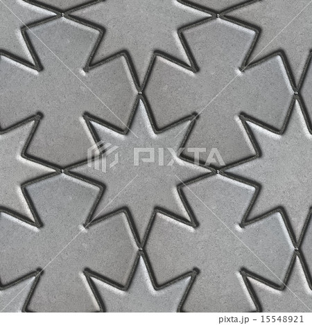 Gray Paving Slabs Laid in the Form of Stars and Crosses. Gray Paving Slabs Laid in the Form of Stars and Crosses. 15548921
