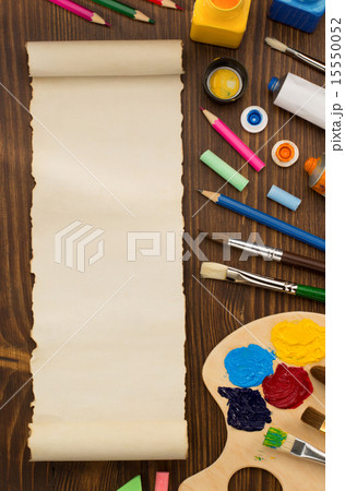 paint supplies and brush on wood paint supplies and brush on wood 15550052