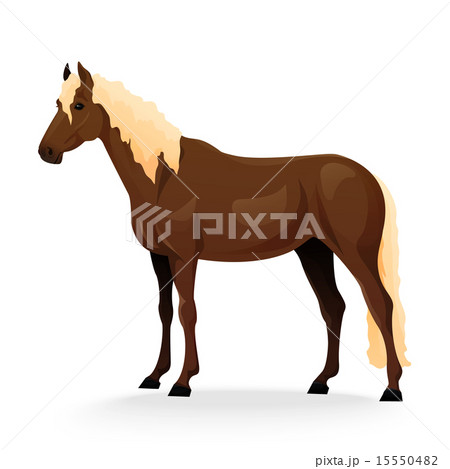 Realistic horse with red coat. 15550482