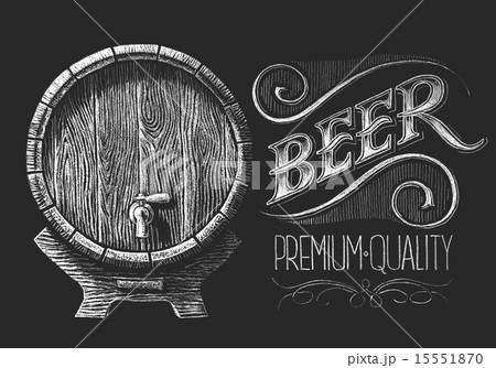Barrel of beer on chalkboard Barrel of beer on chalkboard 15551870