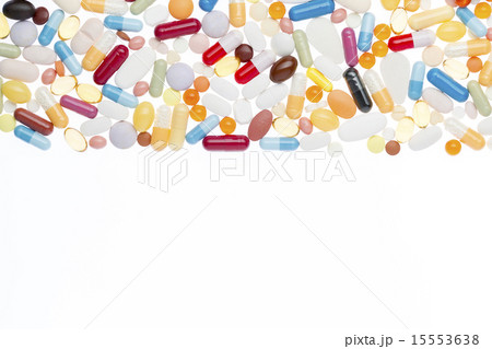Different pills with white copy space Different pills with white copy space 15553638