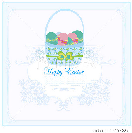 happy easter border with eggs card 15558027