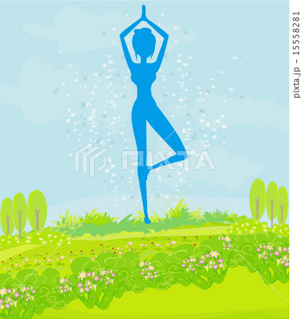 woman in a traditional yoga pose woman in a traditional yoga pose 15558281