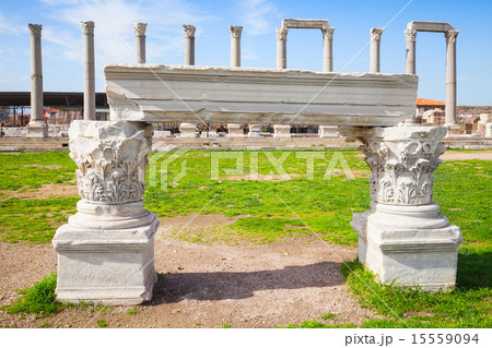 White portico fragment and columns, Smyrna White portico fragment and columns, Smyrna 15559094