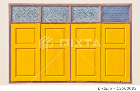 Traditional thai style yellow window 15560085