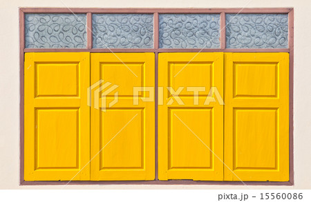 Traditional thai style yellow window 15560086