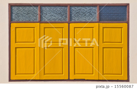Traditional thai style yellow window 15560087