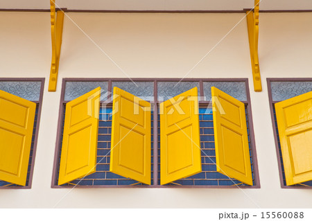 Traditional thai style yellow window 15560088