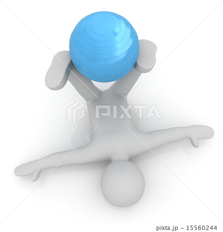 3d man exercising position on fitness ball 3d man exercising position on fitness ball 15560244