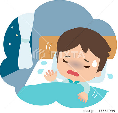 就寝中にうなされている男性 就寝中にうなされている男性 15561999