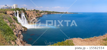 Wonderful rainbow on Duden river Waterfall  in Antalya, Turkey 15562554