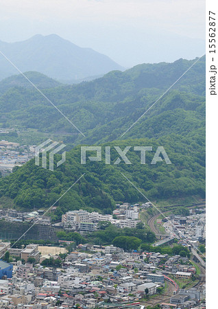 岩殿山から見下ろす大月駅周辺の風景と成田エクスプレス 岩殿山から見下ろす大月駅周辺の風景と成田エクスプレス 15562877