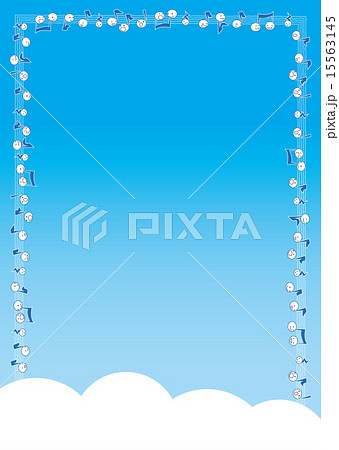 音楽会用　青空と五線譜縦で囲みます 15563145