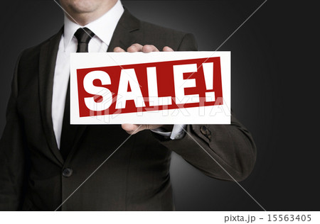 Sale sign held by businessman Sale sign held by businessman 15563405