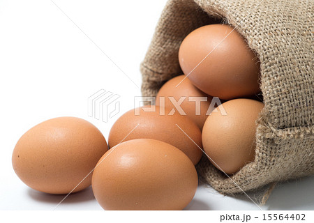 Closeup of Chicken eggs in the sackcloth 15564402