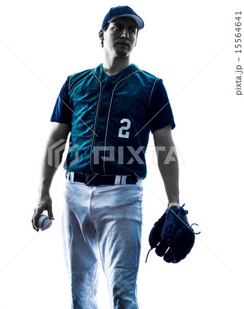 man baseball player silhouette isolated 15564641